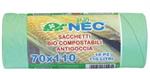 Nec Sacchi Spazzatura Biocompostabili Verdi Cm.70x110 Pz.10