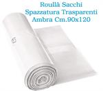 Roullà Sacchi Spazzatura Trasparenti Ambra Cm.90x120 Pz.15-Kg.1