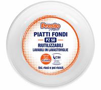 Presto Piatti Fondi Rigidi Riutilizzabili Pz.50