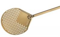Gimetal Pala Per Pizza Tonda Forata In Alluminio Gold Cm.33x150